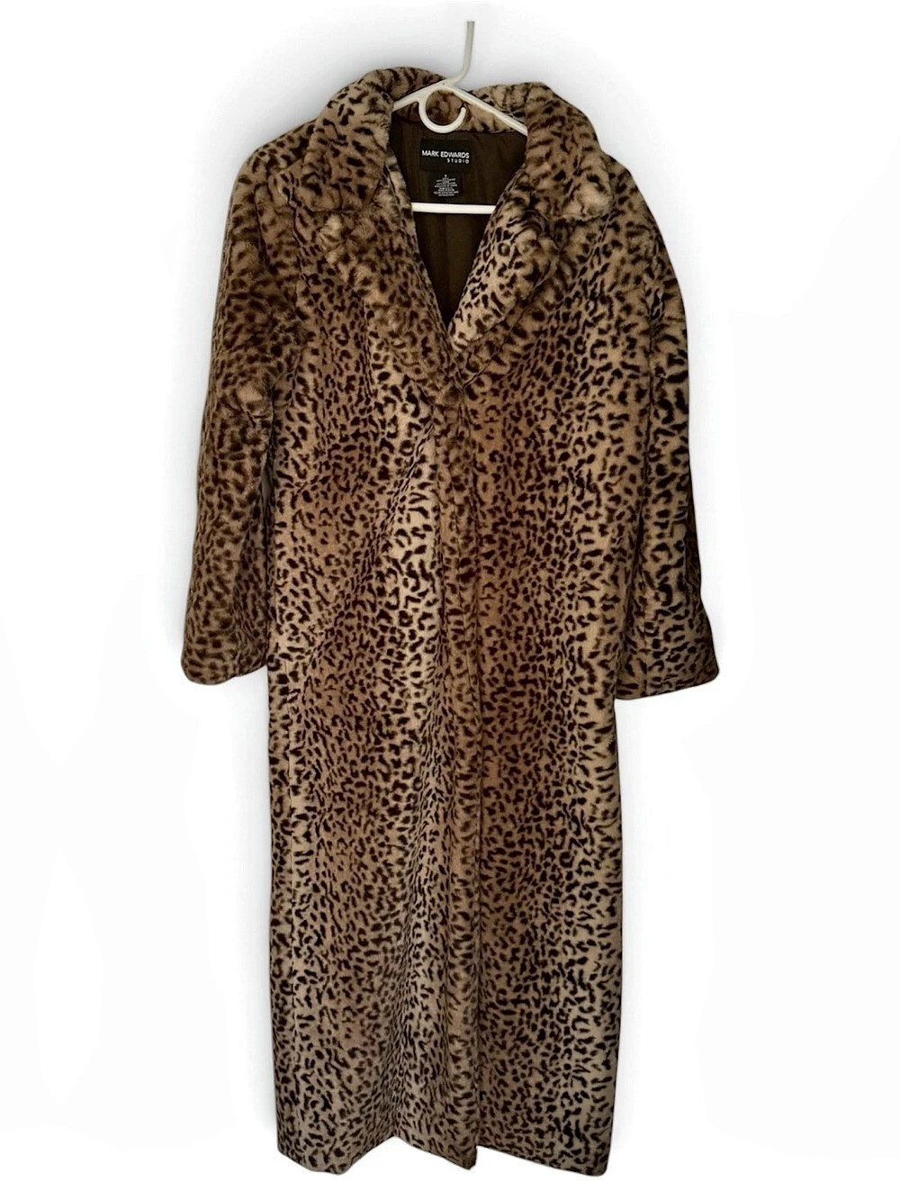 Mark Edwards Studio Leopard Print Faux Fur Coat Size Small